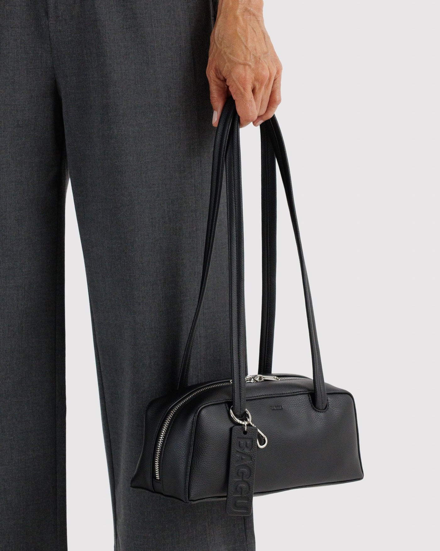 Small Recycled Leather Bowler Bag C6