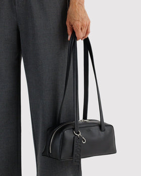 Small Recycled Leather Bowler Bag C6