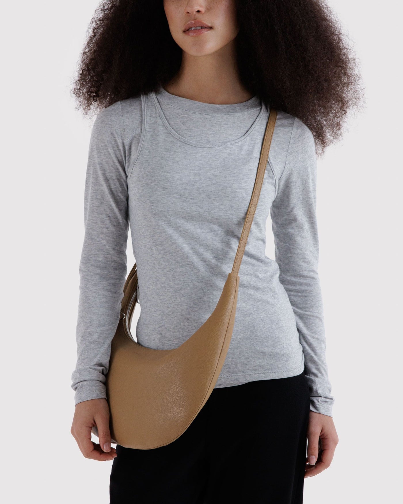 Medium Recycled Leather Flat Crescent L9
