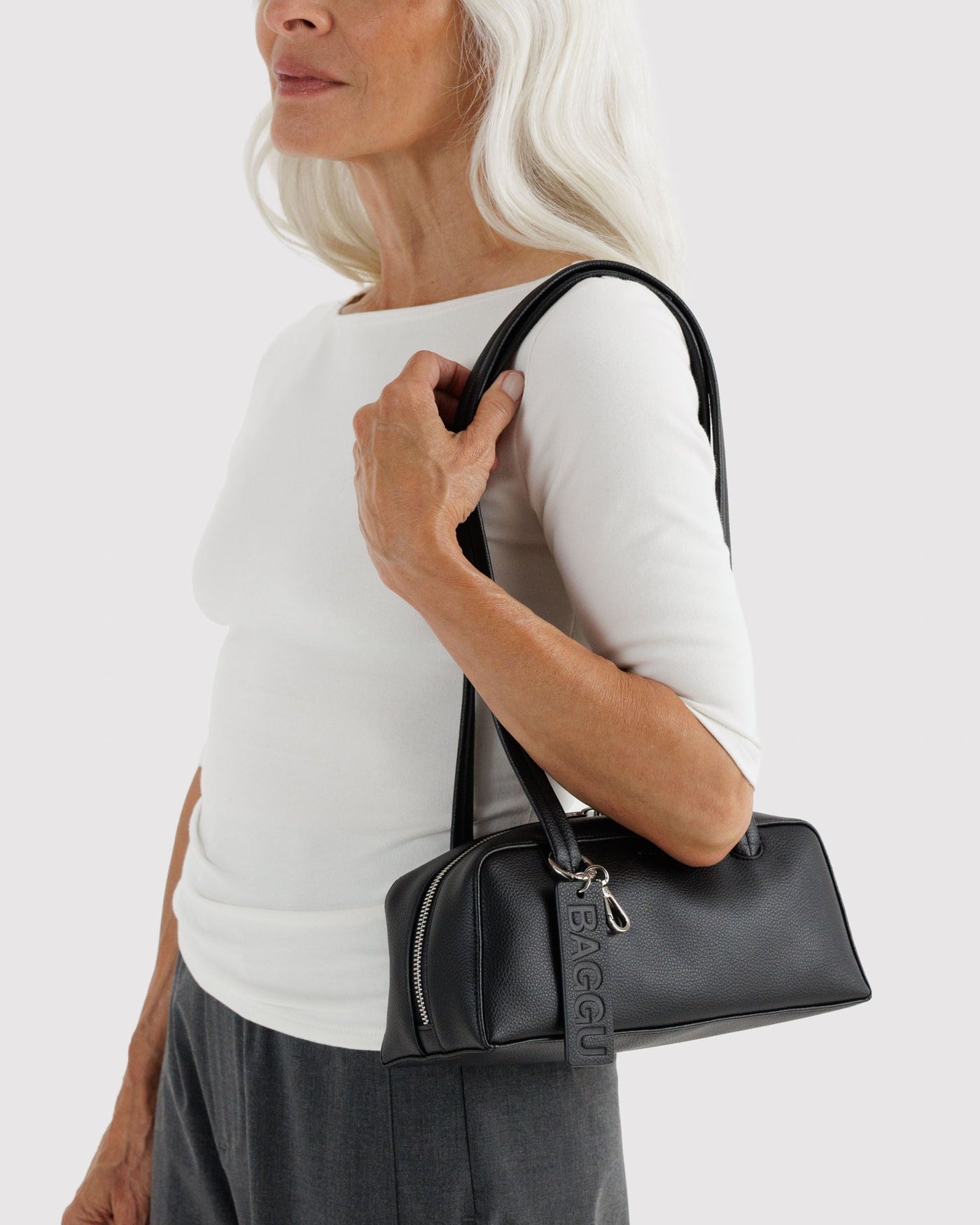 Small Recycled Leather Bowler Bag C6