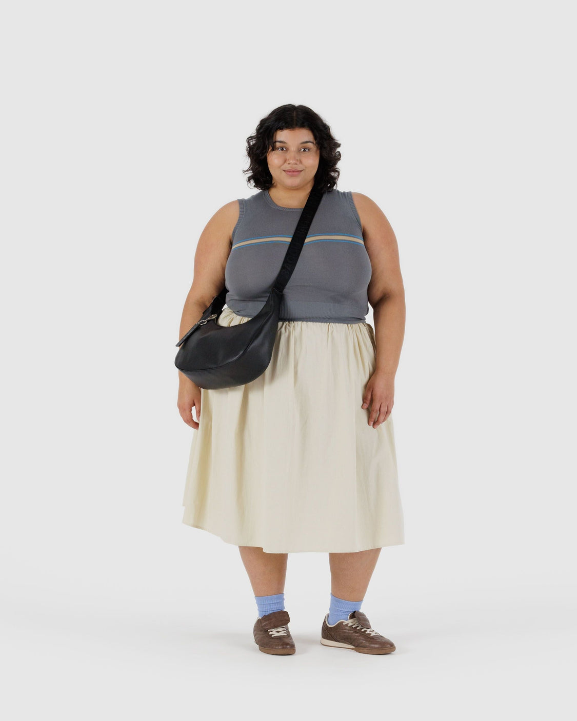 Medium Recycled Leather Crescent Bag P6