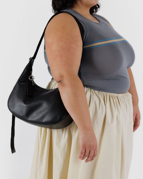 Medium Recycled Leather Crescent Bag P6