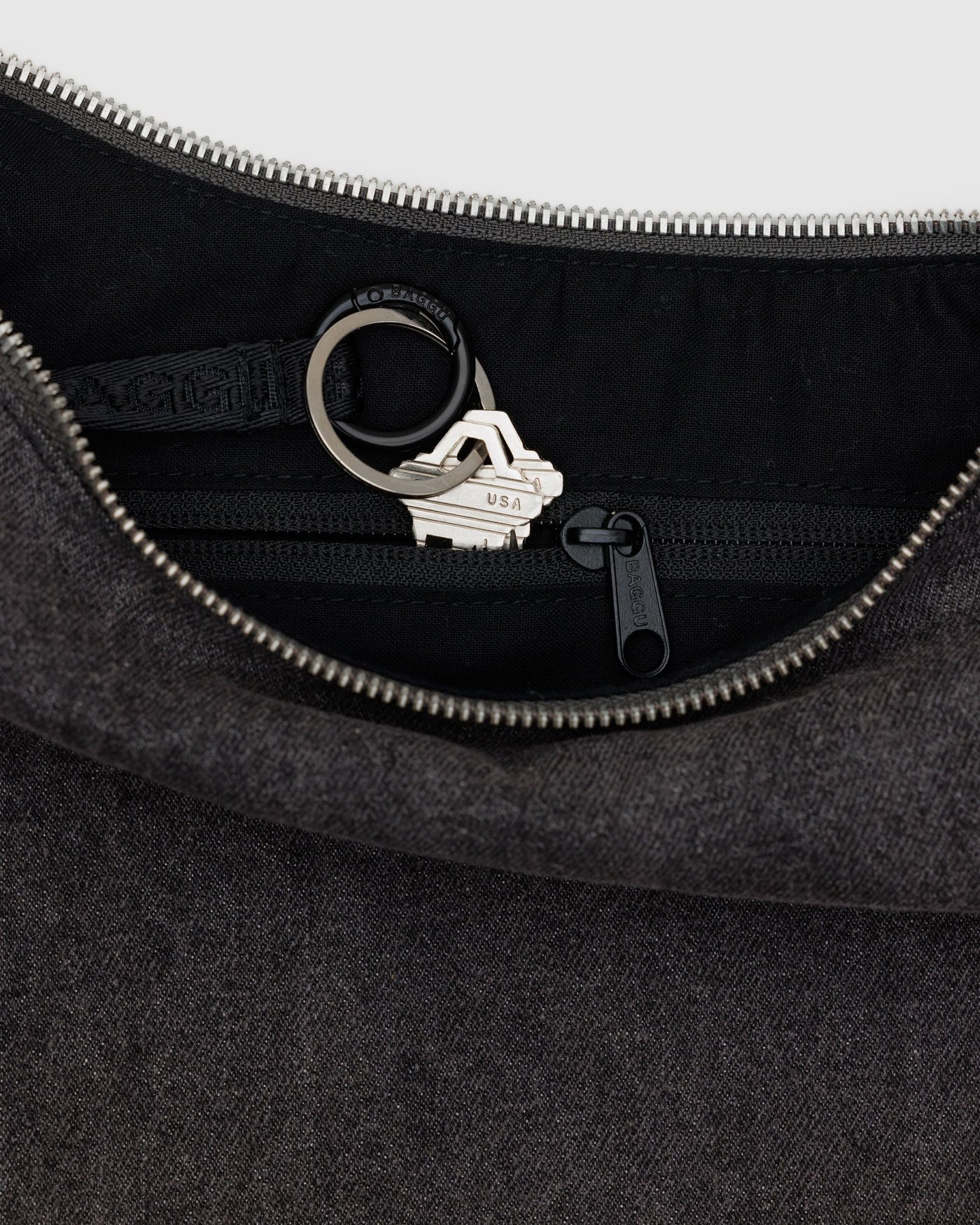 Medium Denim Crescent Bag S7